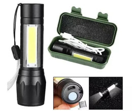 LumeGrip™ Pocket-Size Tactical Flashlight – Mini XPE + COB LED Dual-Beam Torch (Portable & Rechargeable)