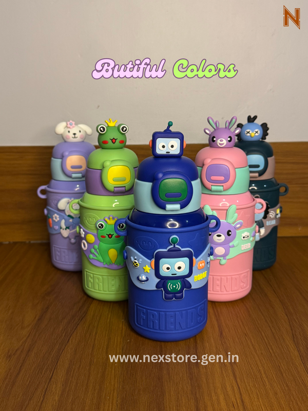 WarmFriends Cute Stainless Steel Thermos Bottle (450ml)