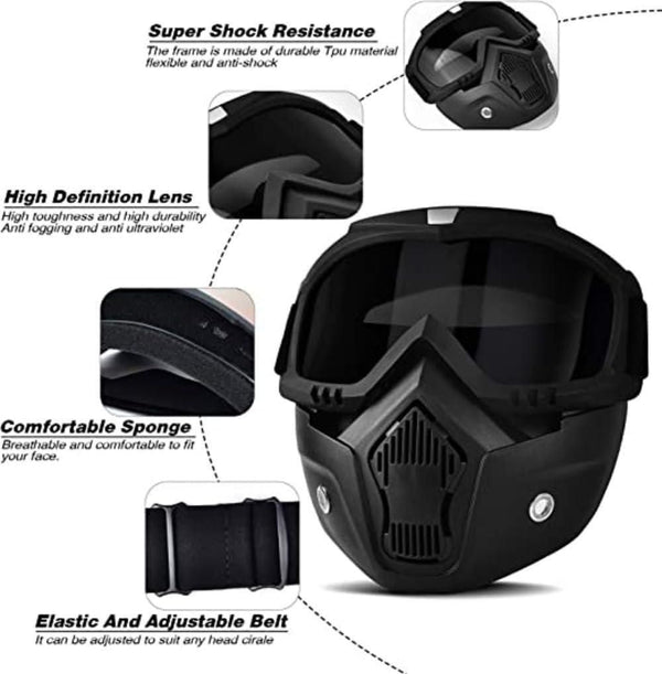 ClearGuard™ UV-Protective Goggle Mask – Anti-Scratch Safety Shield for Eyes & Face Protection